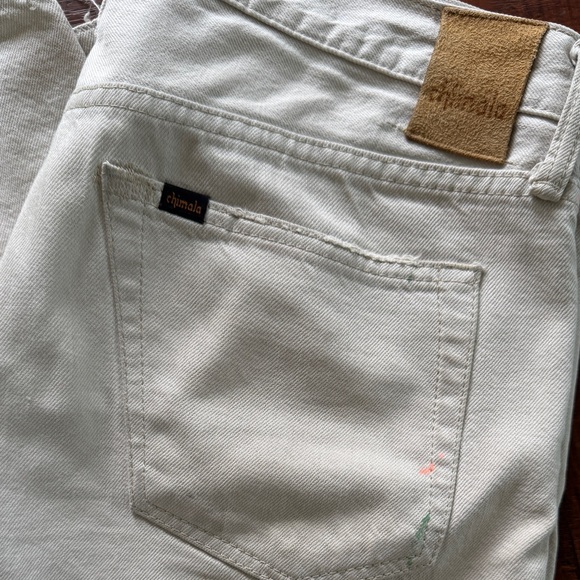 Chimala Japanese Denim w/distress, splatter, and rough hem - fits like size 33 - Picture 5 of 8